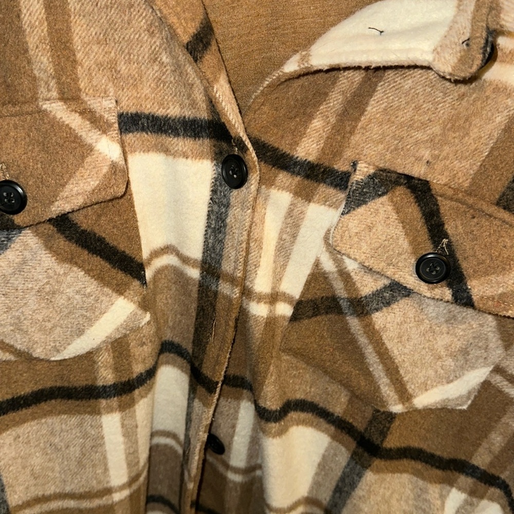 Plaid Tan and Cream Women's Jacket